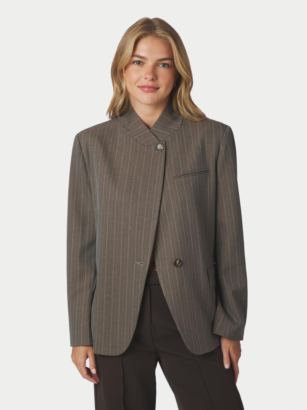 Nerine Pinstripe Blazer Dark Taupe