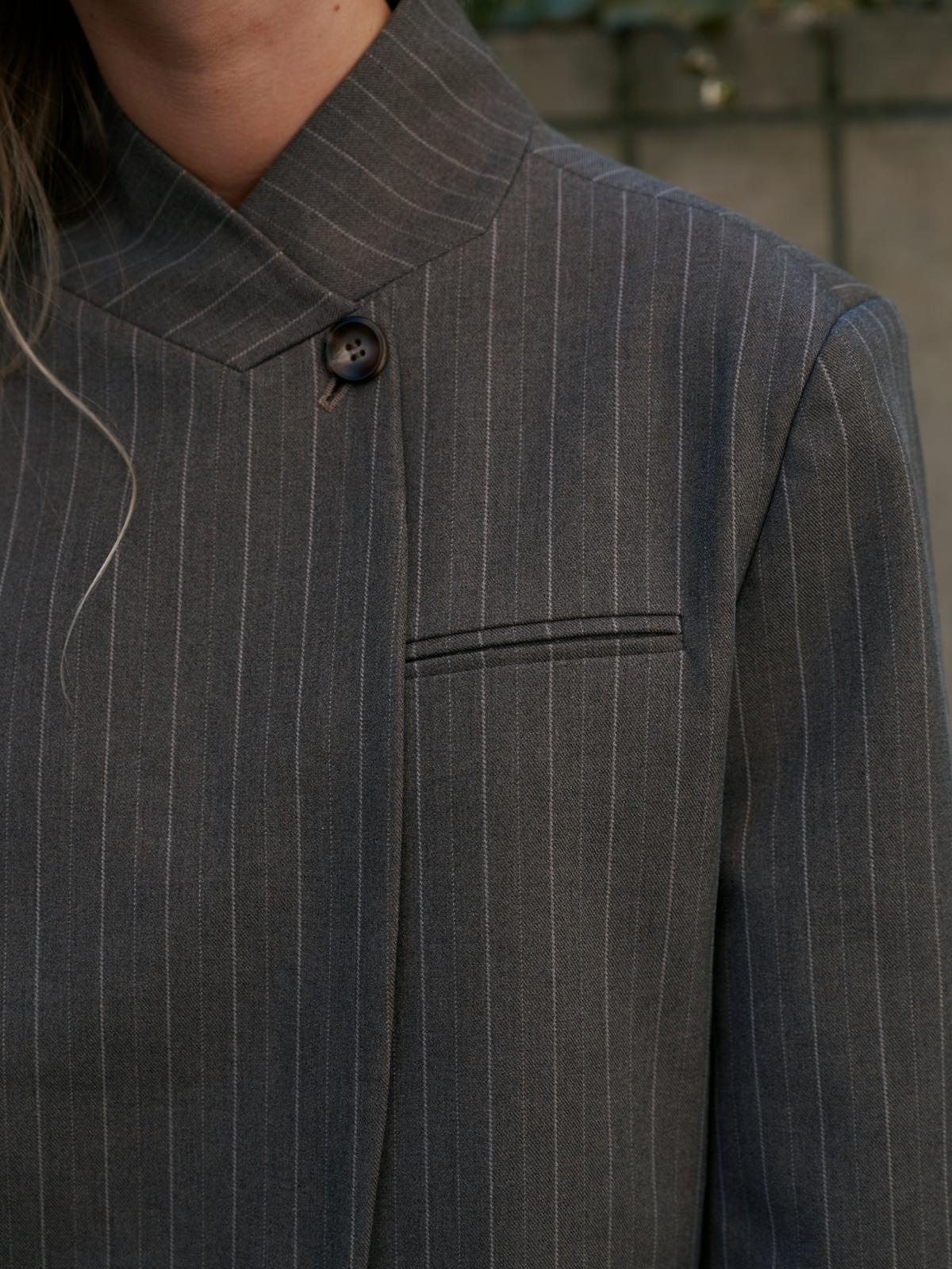 Nerine Pinstripe Blazer Dark Taupe