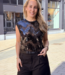 Mirror Sequin Crop Top Black