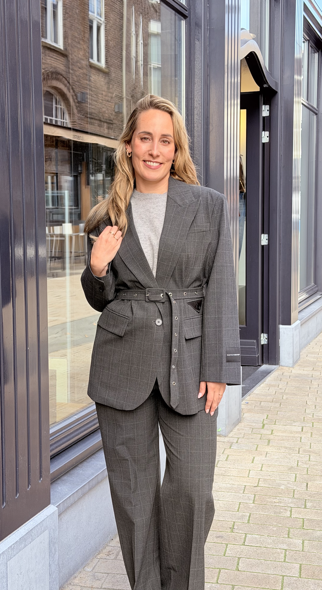 Smokey Check Plain Tall Pant