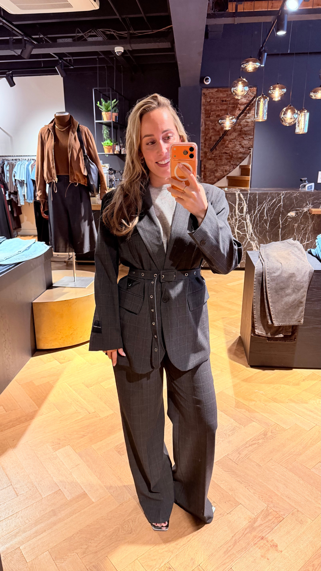 Haute L' Amitié Smokey Check Plain Tall Pant