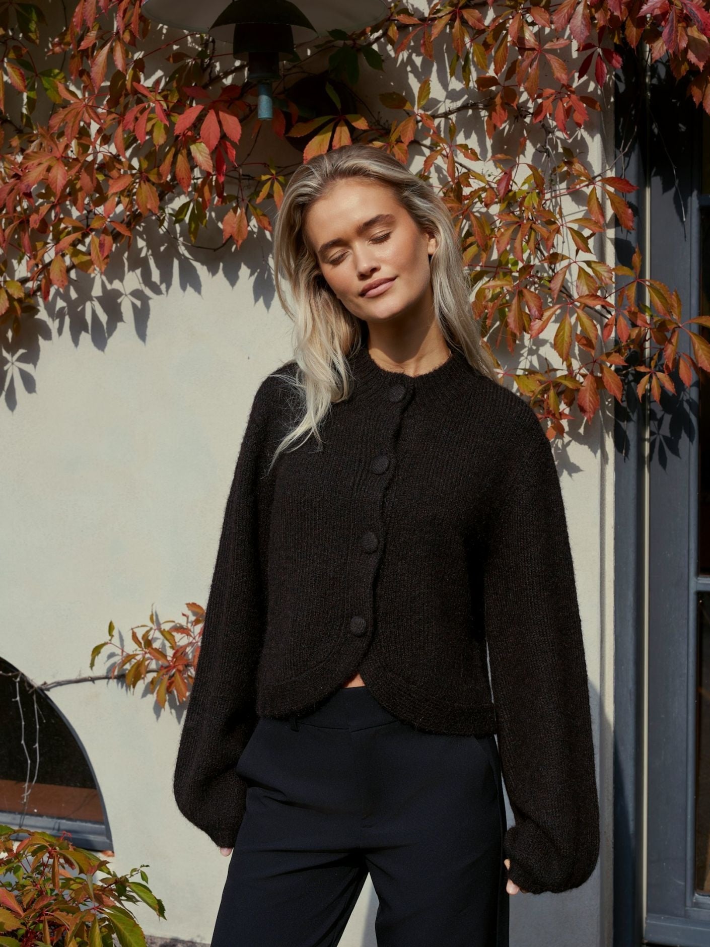 Neo Noir Gio Fluffy Knit Cardigan