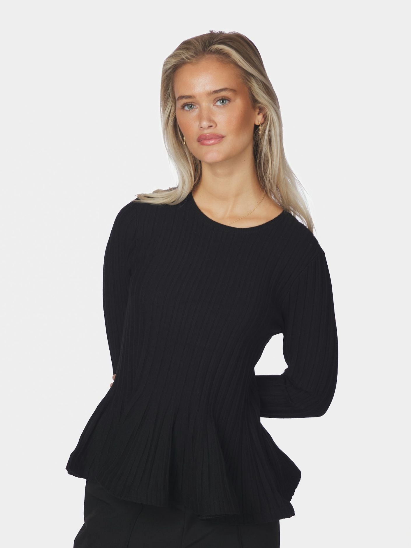 Wallina Peplum Knit Blouse