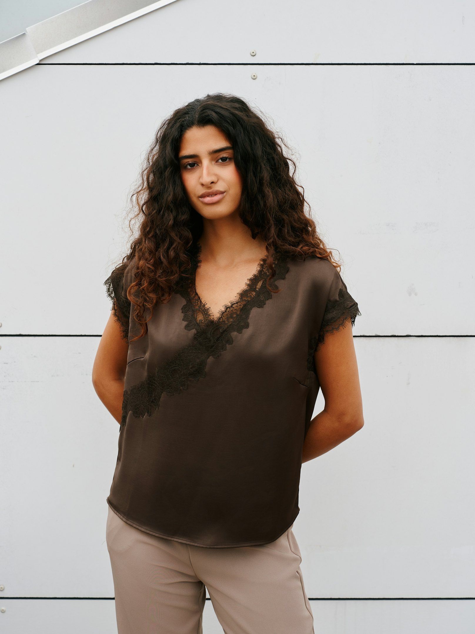 Benera Heavy Sateen Lace Blouse