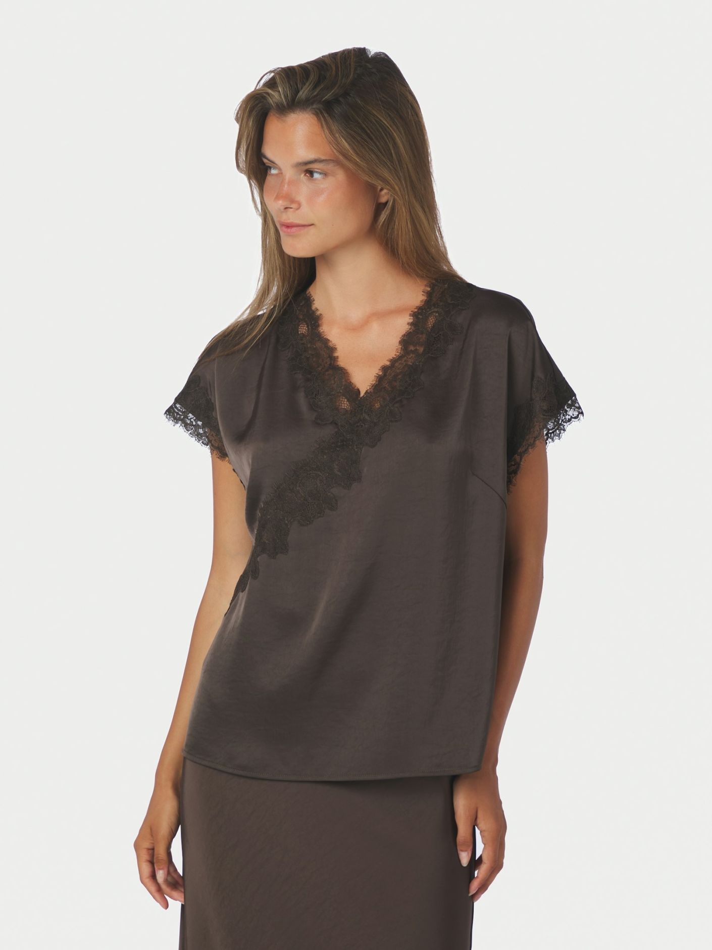 Benera Heavy Sateen Lace Blouse
