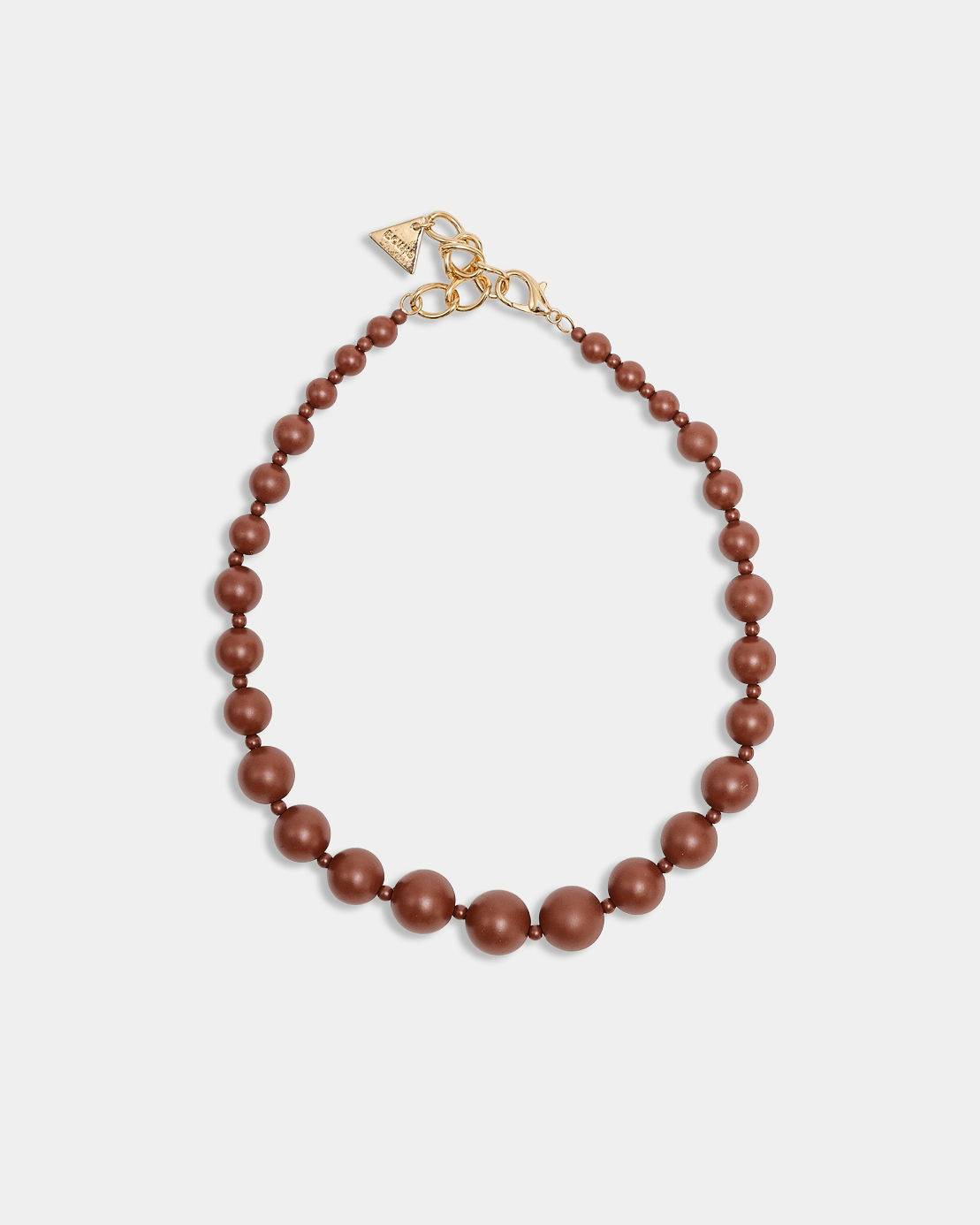 Big Bead Matt Necklace Brick Red
