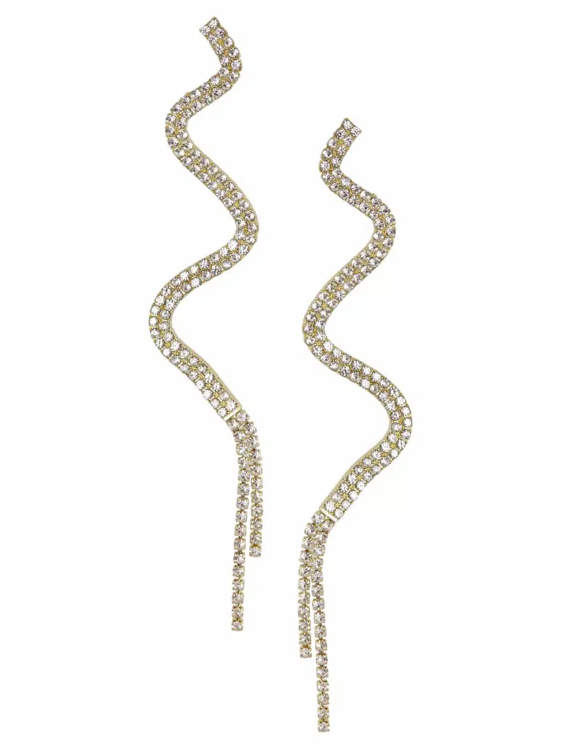 Ellen Beekmans Lange snake oorstekers met strass