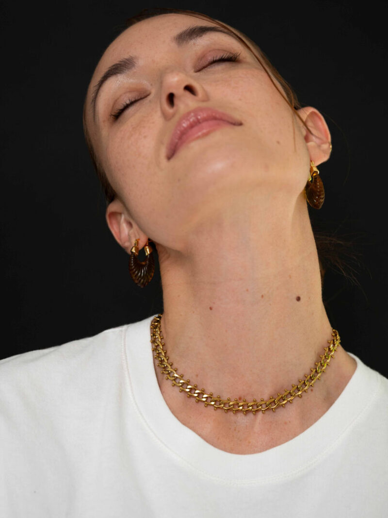 Korte schakelketting met studs
