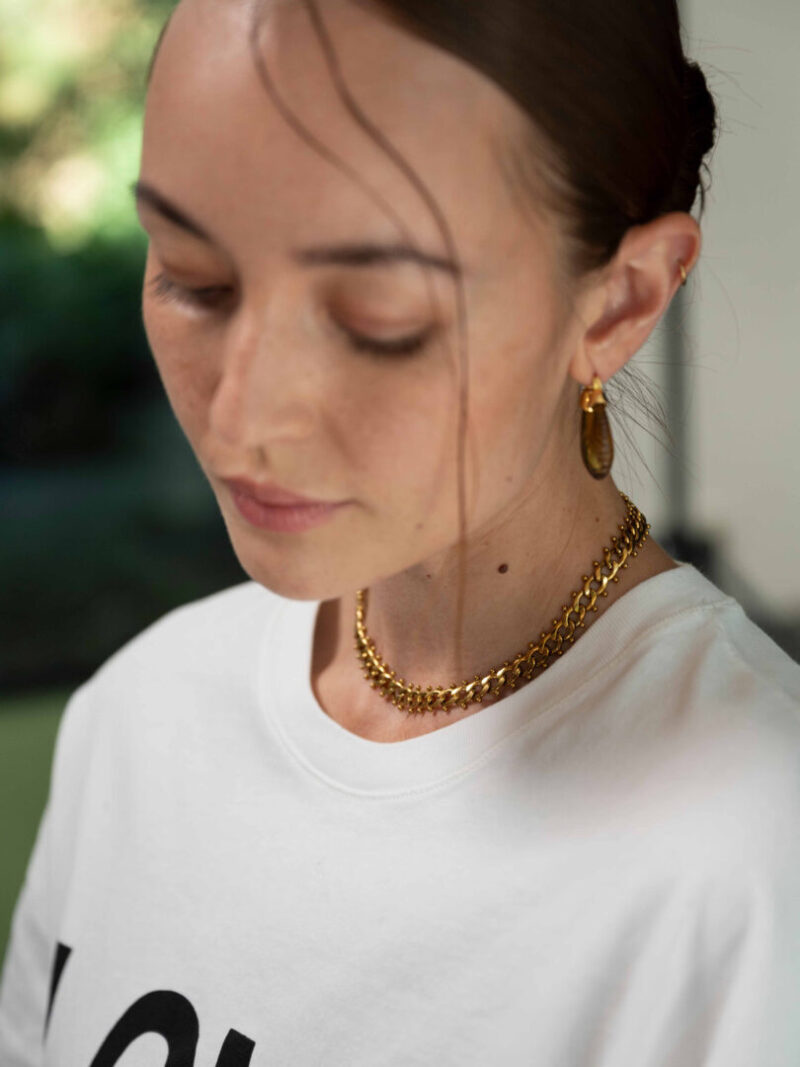 Korte schakelketting met studs