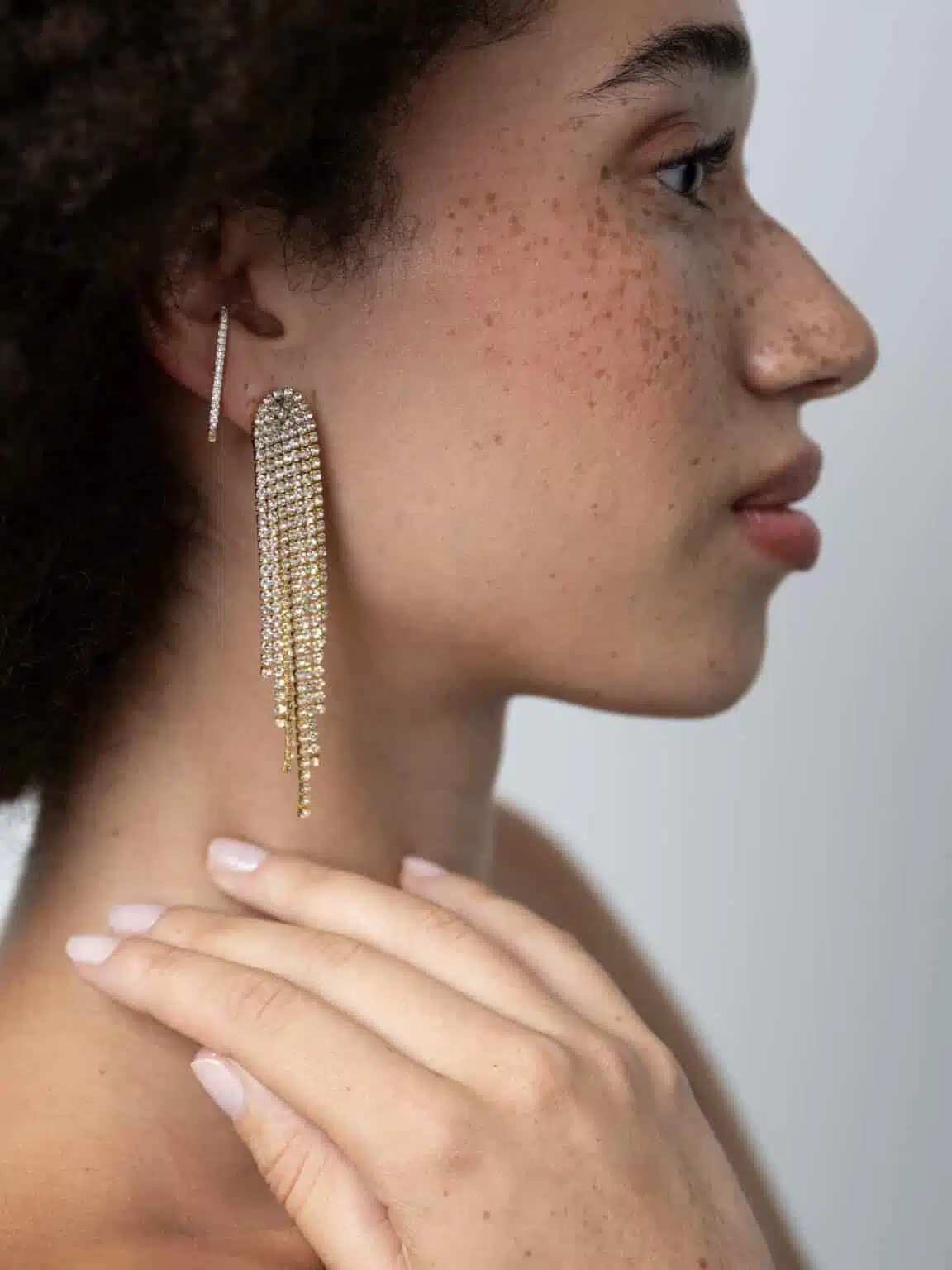 Lange party oorstekers met strass