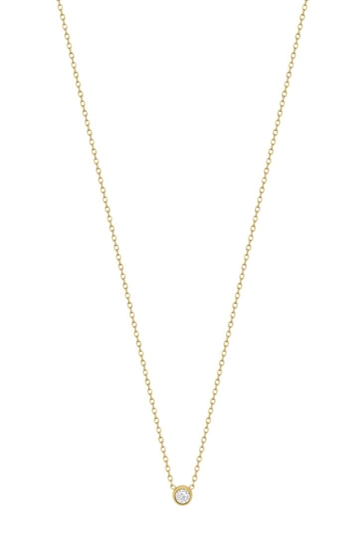 Ellen Beekmans Fijne ketting met strass steentje