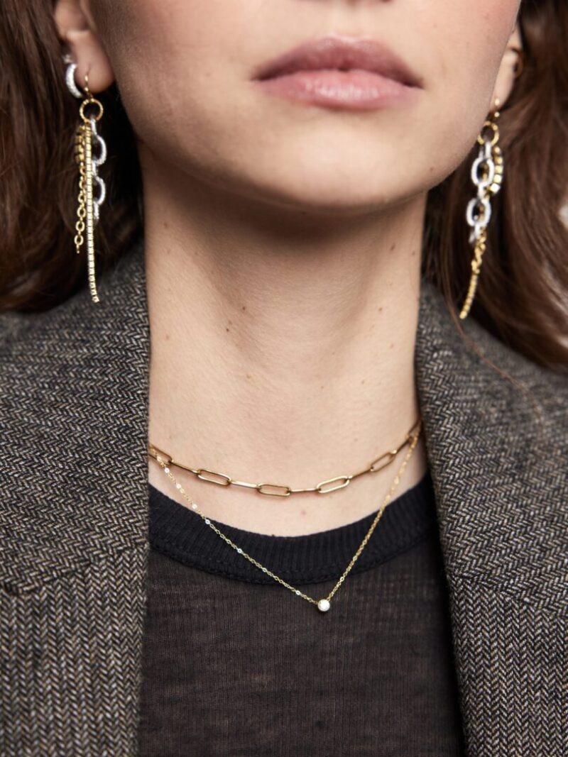 Fijne ketting met strass steentje