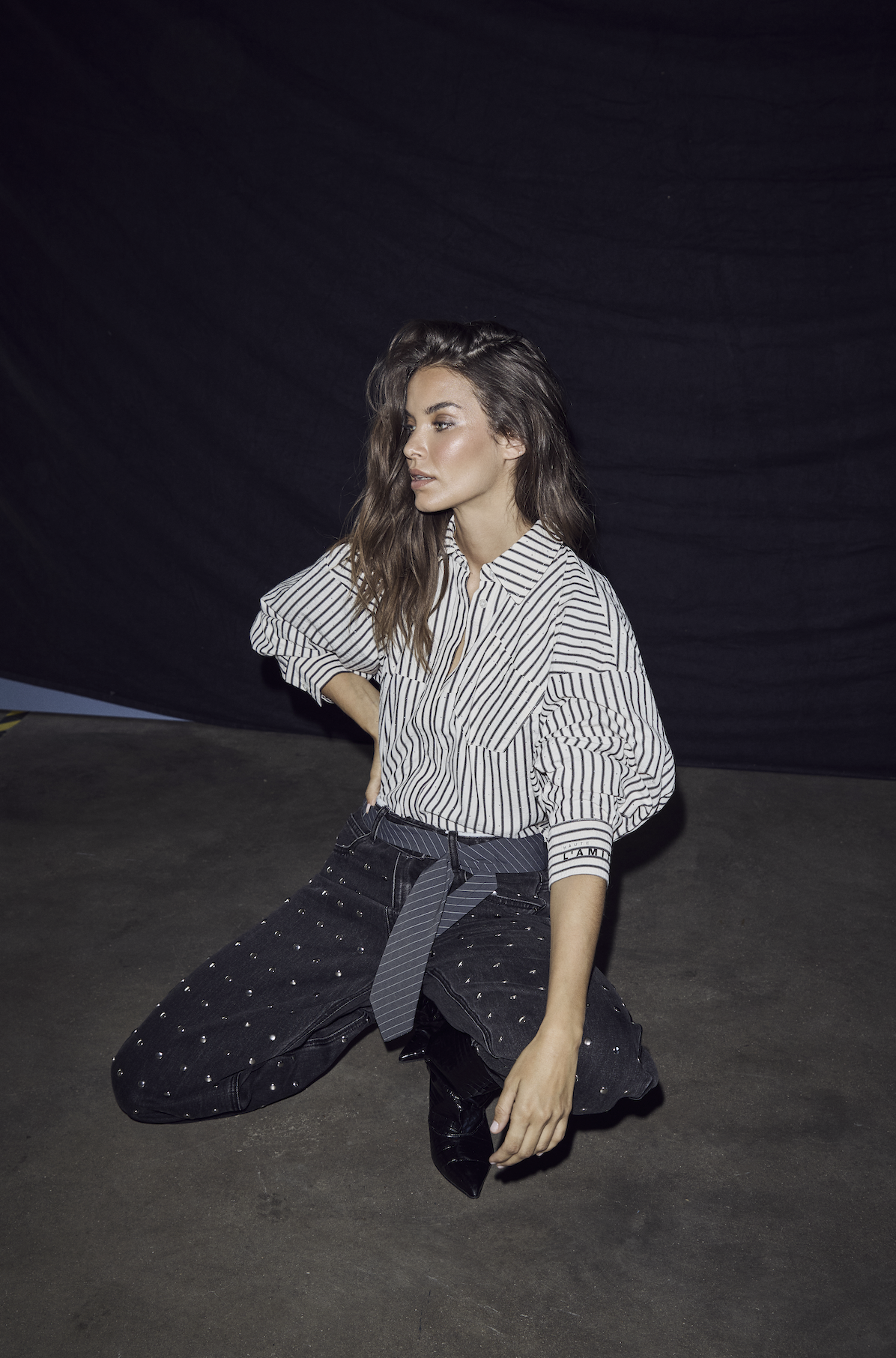 Sophie Mono Stripe Stone Shirt