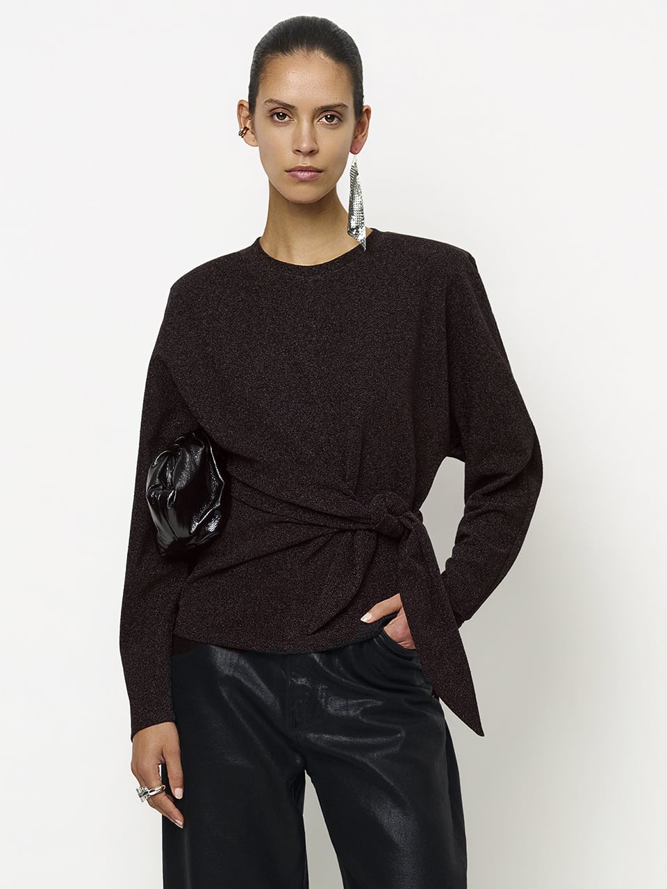Dante 6 Illume lurex wrap top