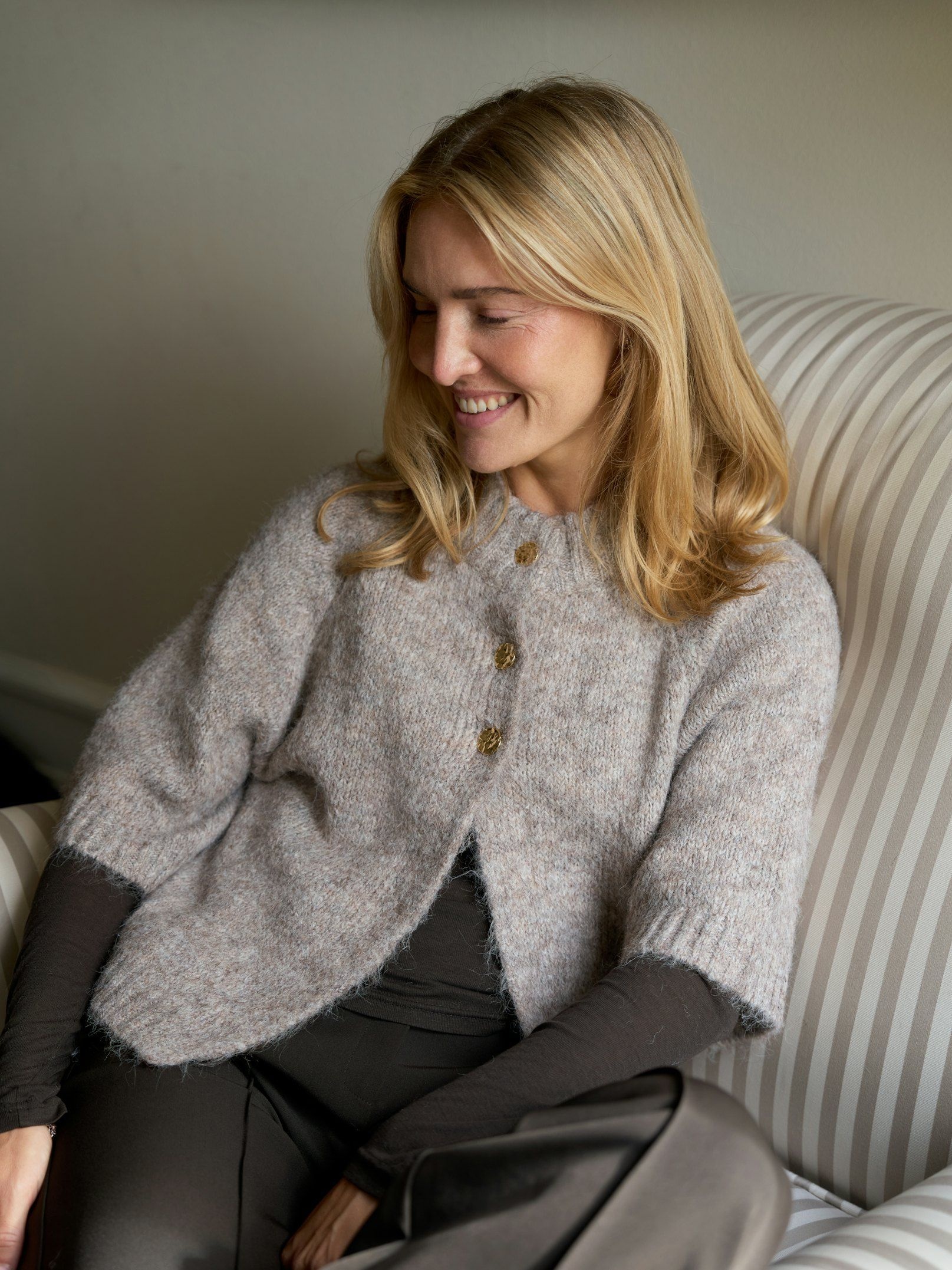 Neo Noir Benuta Fluffy Knit Cardigan