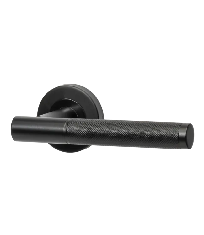 Doorhandle black round luxo