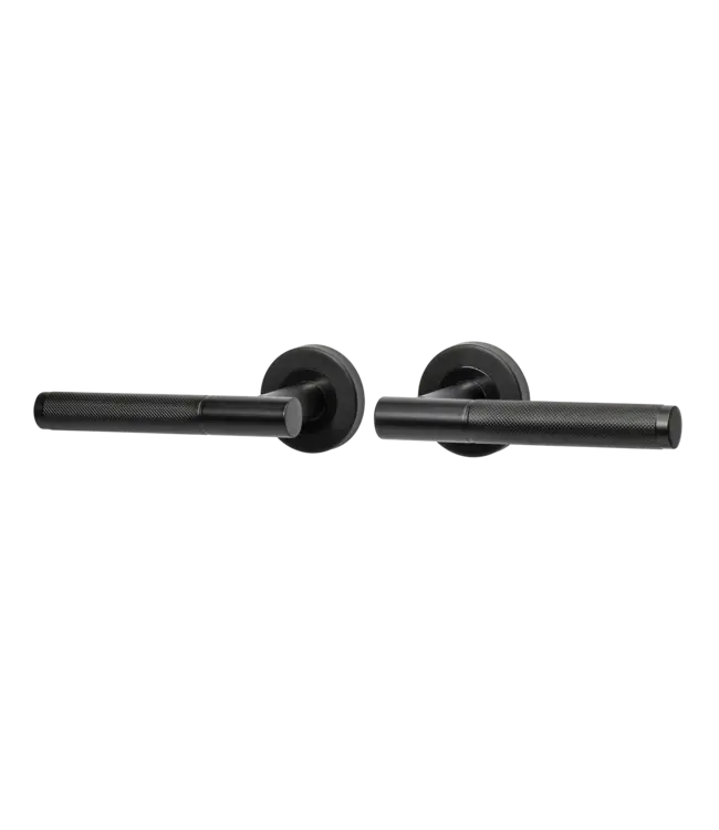 Doorhandle black round luxo