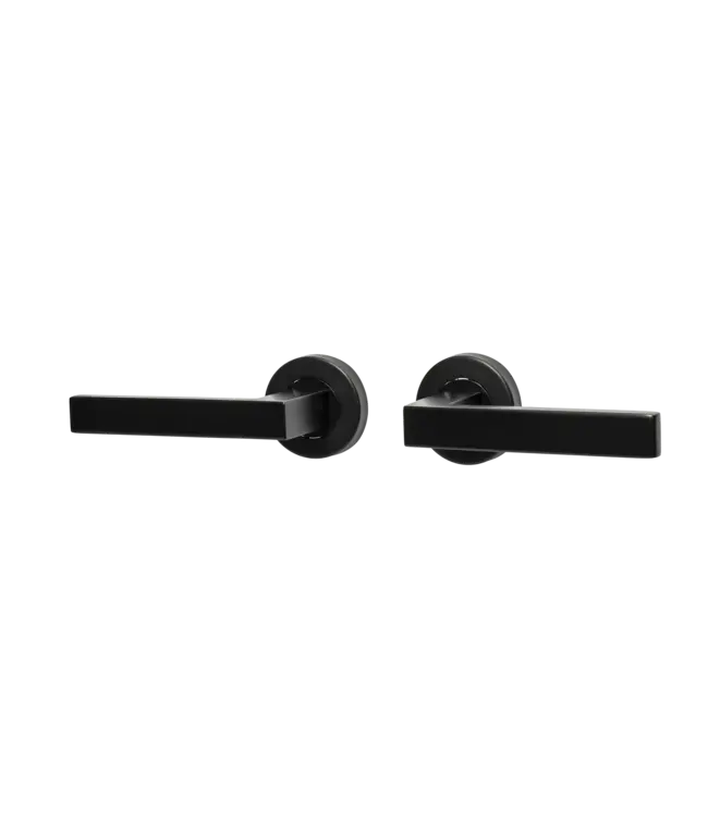Doorhandle black round