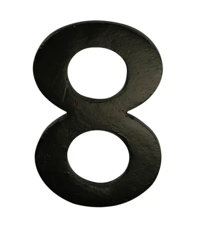 Huisnummer zwart 8