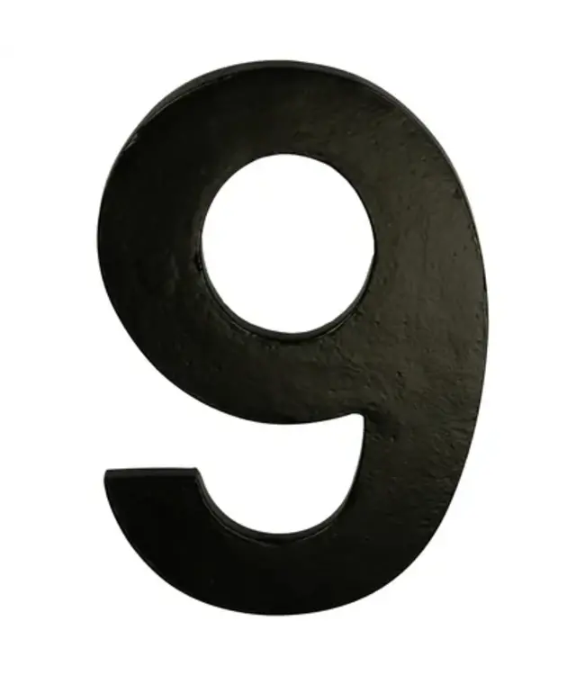 Huisnummer zwart 9