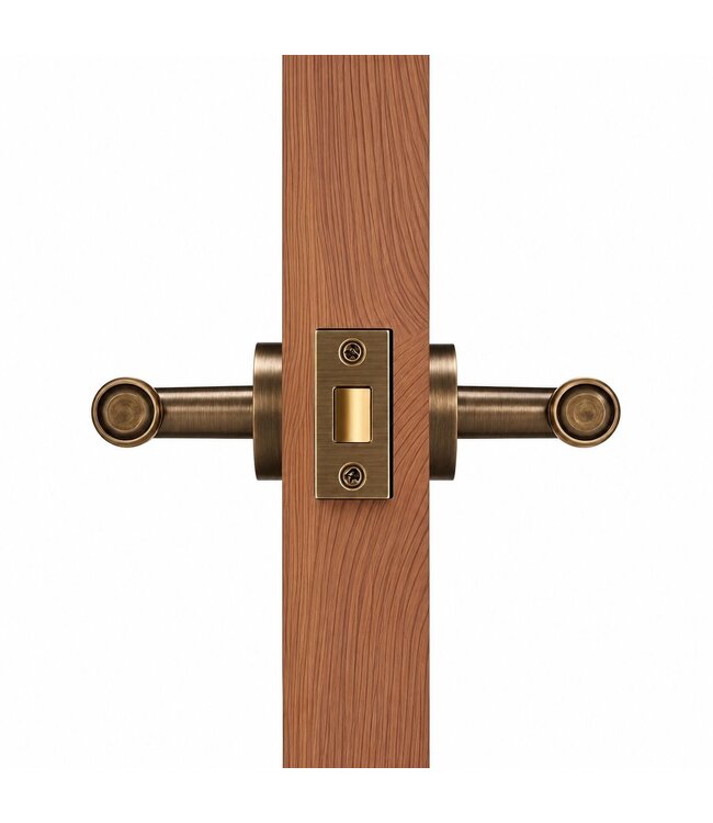 Bronze knurled door handle round