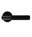 Black knurled door handle round
