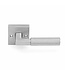 Silver knurled door handle square