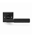 Black knurled door handle square