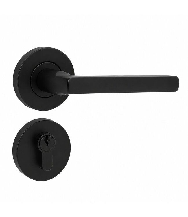 Deurklink zwart design rond