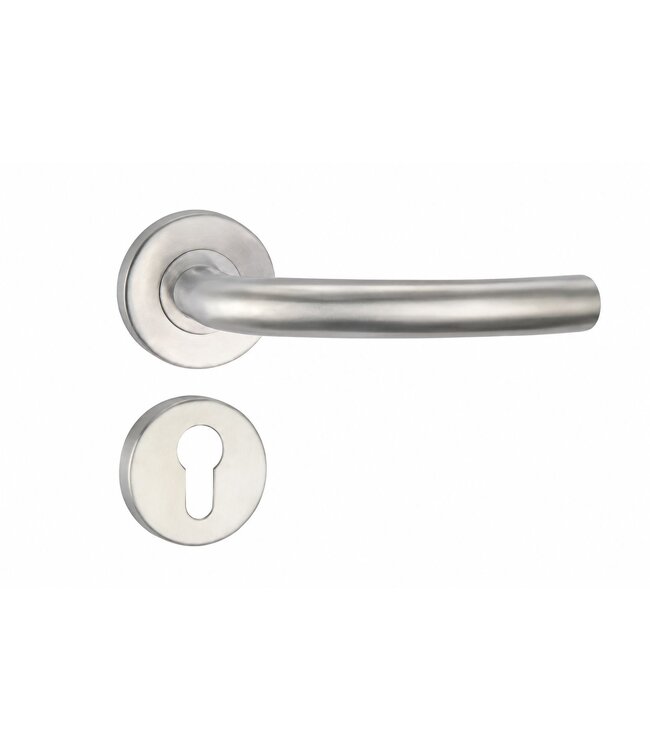 Door handle stainless steel curved round