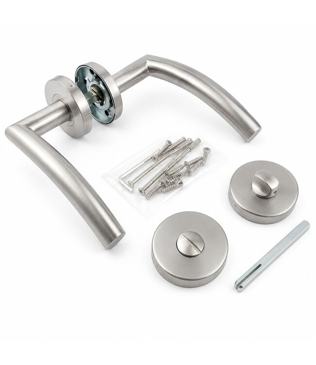 Deurklink RVS curve wc
