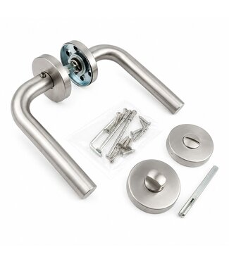 Deurklink RVS gebogen rond wc