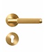 Gold fine knurled door handle round