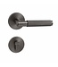 Deurklink gunmetal fijn geribbeld wc