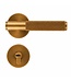 Messing knurled door handle round cylinder