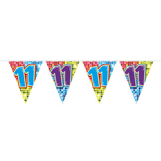 Folat 11 Jaar Mini Vlaggenlijn Birthday Blocks - 3 meter