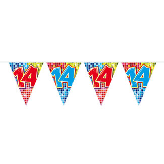 Folat 14 Jaar Mini Vlaggenlijn Birthday Blocks - 3 meter