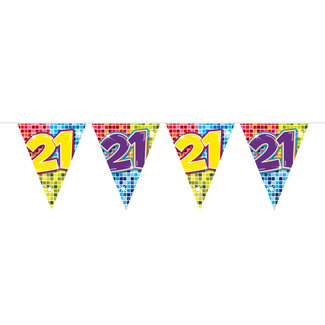 Folat 21 Jaar Mini Vlaggenlijn Birthday Blocks - 3 meter