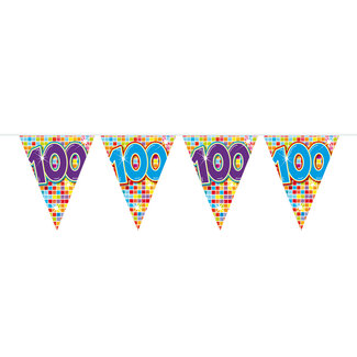 Folat 100 Jaar Mini Vlaggenlijn Birthday Blocks - 3 meter