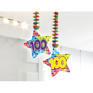 Folat Spiraalversiering Birthday Blocks 100 jaar - 2 stuks