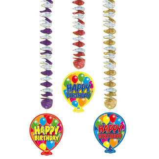 Folat Hangdecoratie Happy Birthday - 3 stuks