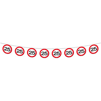 Folat 25 Jaar Verkeersbord Slinger - 12 meter