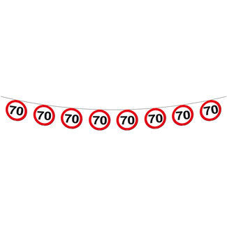 Folat 70 Jaar Verkeersbord Slinger - 12 meter