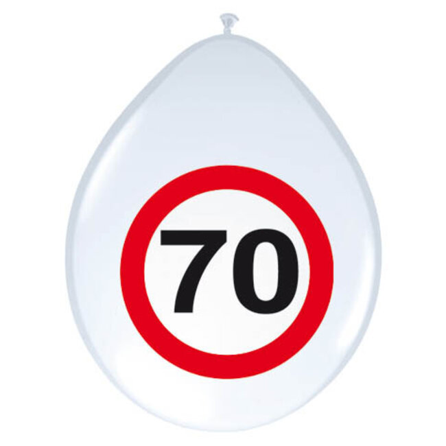 70 Jaar Verkeersbord Ballonnen - 8 stuks