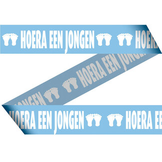 Folat Blauw Afzetlint Geboorte Jongen - 15 meter