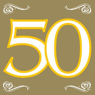 Folat 50 Jaar Gouden Servetten - 20 stuks