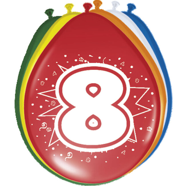 8 Jaar Ballonnen 30cm - 8 stuks