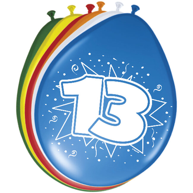 13 Jaar Ballonnen 30cm 8 stuks