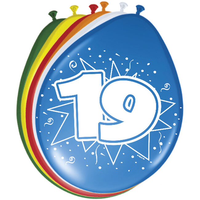 19 Jaar Ballonnen 30cm 8 stuks