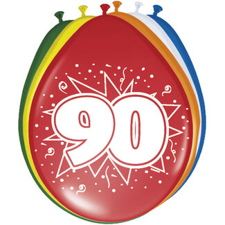 Folat 90 Jaar Ballonnen 30cm 8 stuks